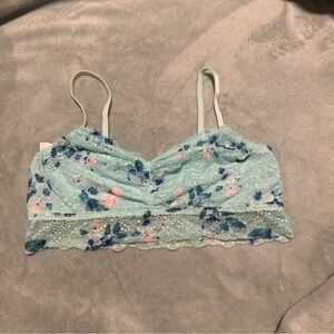 PINK size large wireless lace bralette